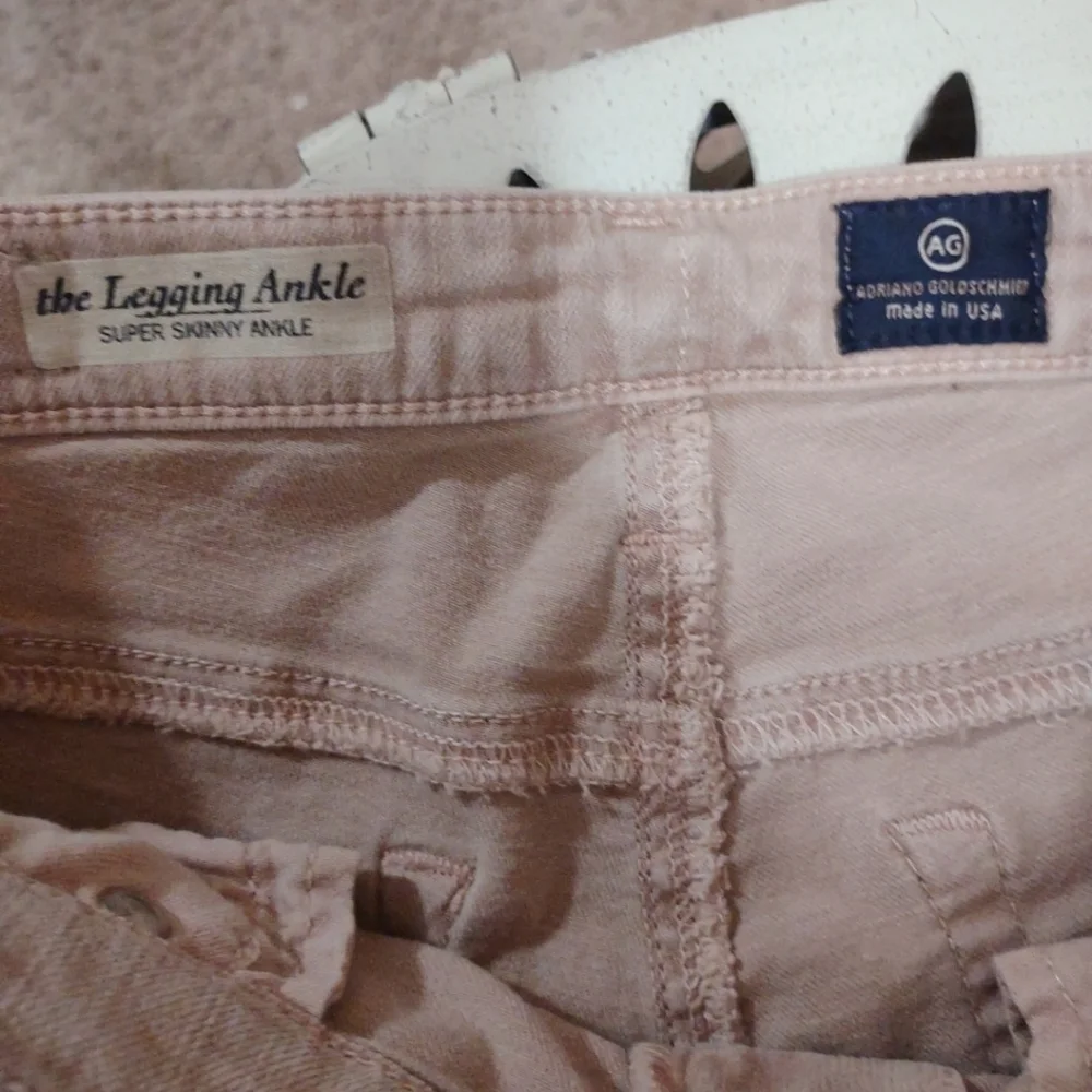AG  Adriano Goldschmied Tan The Legging Super Skinny Ankle Denim Jean 25